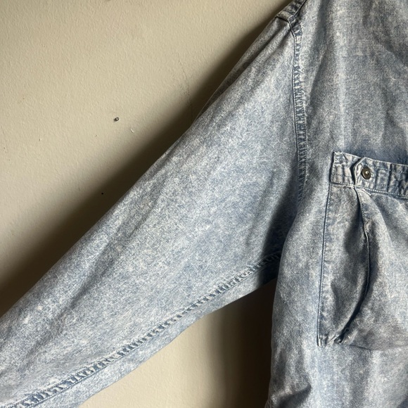 Liz Wear Vintage Denim Shirt Women’s Size Small Stone Washed 90s Y2K Grunge Boho - Picture 6 of 9